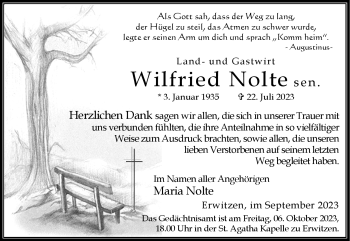 Traueranzeige von Wilfried Nolte von Westfalen Blatt