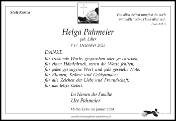 Traueranzeige von Helga Pahmeier von Westfalen Blatt