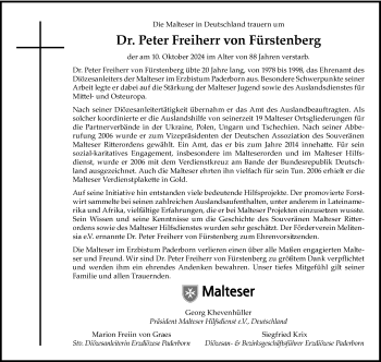 Traueranzeige von Peter Dr. von Westfalen Blatt