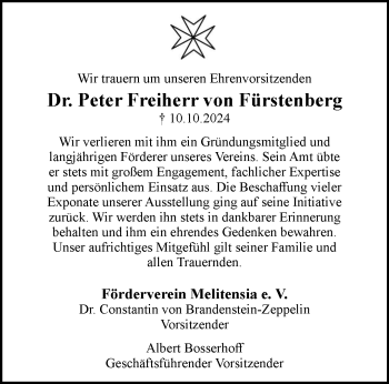 Traueranzeige von Peter Dr. von Westfalen Blatt