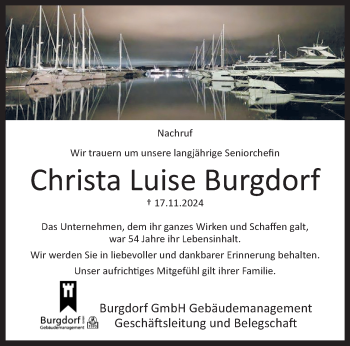 Traueranzeige von Christa Luise Burgdorf von Westfalen Blatt