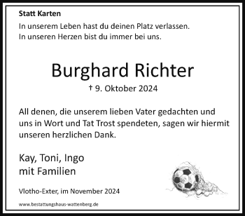 Traueranzeige von Burghard Richter von Westfalen Blatt