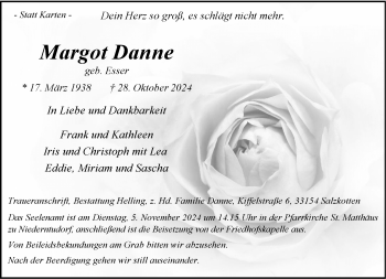 Traueranzeige von Margot Danne von Westfalen Blatt