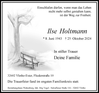 Traueranzeige von Ilse Holtmann von Westfalen Blatt