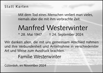 Traueranzeige von Manfred Westerwinter von Westfalen Blatt