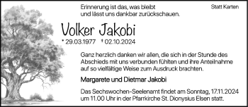 Traueranzeige von Volker Jakobi von Westfalen Blatt