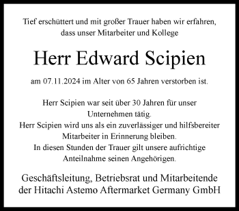 Traueranzeige von Edward Scipien von Westfalen Blatt