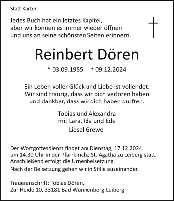 Traueranzeige von Reinbert Dören von Westfalen Blatt