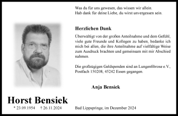 Traueranzeige von Horst Bensiek von Westfalen Blatt