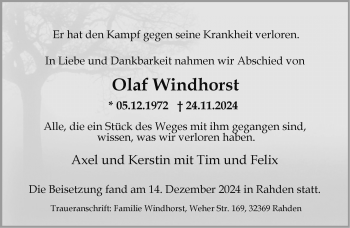 Traueranzeige von Olaf Windhorst von Westfalen Blatt