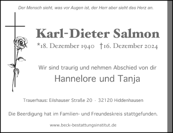 Traueranzeige von Karl-Dieter Salmon von Westfalen Blatt