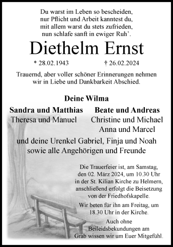 Traueranzeige von Diethelm Ernst von Westfalen Blatt