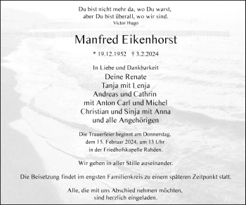 Traueranzeige von Manfred Eikenhorst von Westfalen Blatt