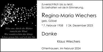 Traueranzeige von Regina-Maria Wiechers von Westfalen Blatt