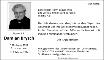 Traueranzeige von Damian Brysch von Westfalen Blatt