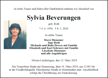 Traueranzeige von Sylvia Beverungen von Westfalen Blatt