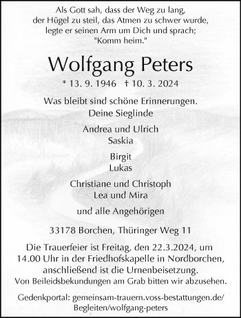 Traueranzeige von Wolfgang Peters von Westfalen Blatt