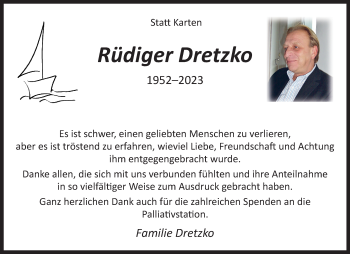 Traueranzeige von Rüdiger Dretzko von Westfalen Blatt