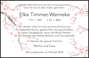 Traueranzeige von Elke Timmer-Werneke von Westfalen Blatt