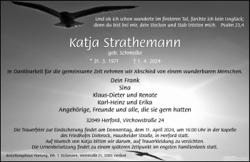 Traueranzeige von Katja Strathemann von Westfalen Blatt