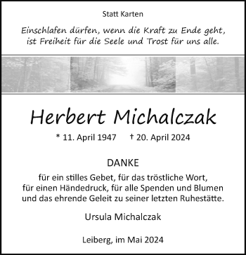 Traueranzeige von Herbert Michalczak von Westfalen Blatt