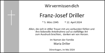 Traueranzeige von Franz-Josef Driller von Westfalen Blatt