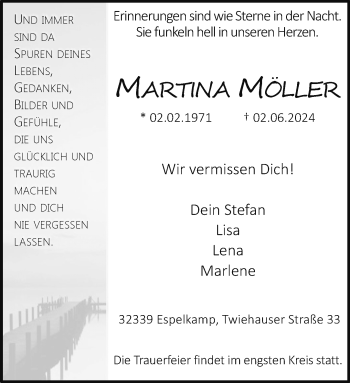 Traueranzeige von Martina Möller von Westfalen Blatt