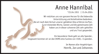 Traueranzeige von Anne Hannibal von Westfalen Blatt