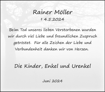 Traueranzeige von Rainer Möller von Westfalen Blatt