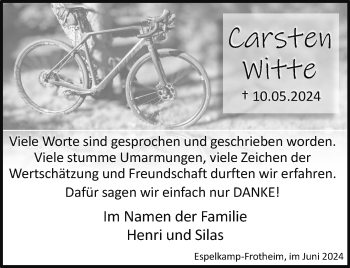 Traueranzeige von Carsten Witte von Westfalen Blatt