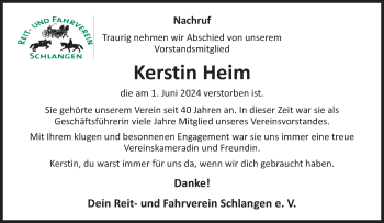 Traueranzeige von Kerstin Heim von Westfalen Blatt