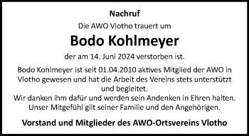 Traueranzeige von Bodo Kohlmeyer von Westfalen Blatt