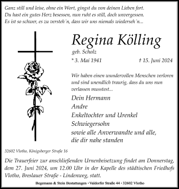 Traueranzeige von Regina Kölling von Westfalen Blatt