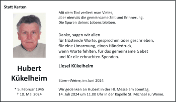 Traueranzeige von Hubert Kükelheim von Westfalen Blatt