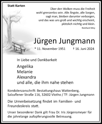 Traueranzeige von Jürgen Jungmann von Westfalen Blatt