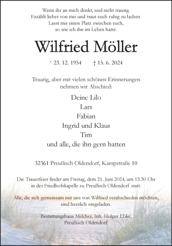 Traueranzeige von Wilfried Möller von Westfalen Blatt