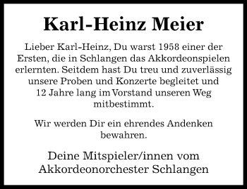 Traueranzeige von Karl-Heinz Meier von Westfalen Blatt