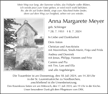 Traueranzeige von Anna Margarete Meyer von Westfalen Blatt