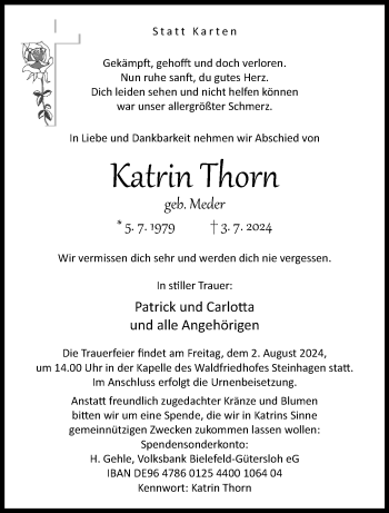 Traueranzeige von Katrin Thorn von Westfalen Blatt