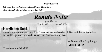 Traueranzeige von Renate Nolte von Westfalen Blatt