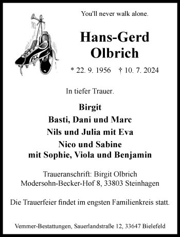 Traueranzeige von Hans-Gerd Olbrich von Westfalen Blatt