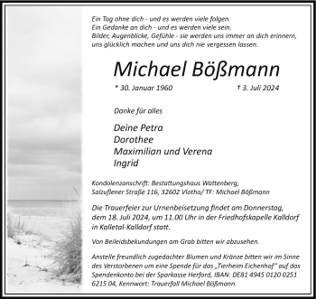 Traueranzeige von Michael Bößmann von Westfalen Blatt