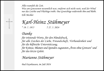 Traueranzeige von Karl-Heinz Stühmeyer von Westfalen Blatt