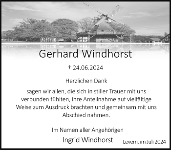 Traueranzeige von Gerhard Windhorst von Westfalen Blatt