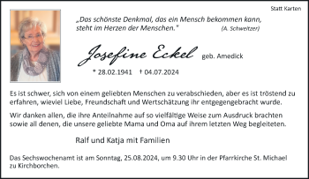 Traueranzeige von Josefine Eckel von Westfalen Blatt