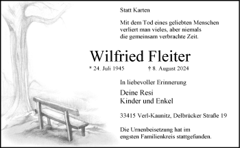 Traueranzeige von Wilfried Fleiter von Westfalen Blatt