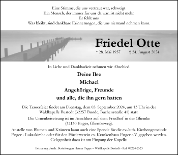 Traueranzeige von Friedel Otte von Westfalen Blatt