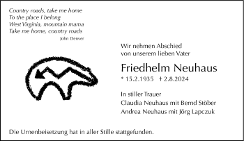 Traueranzeige von Friedhelm Neuhaus von Westfalen Blatt