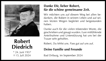 Traueranzeige von Robert Diedrich von Westfalen Blatt