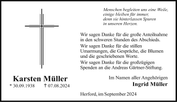 Traueranzeige von Karsten Müller von Westfalen Blatt